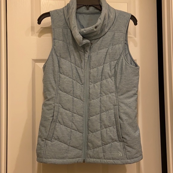Heathered Powder Blue North Face Vest - Picture 4 of 5